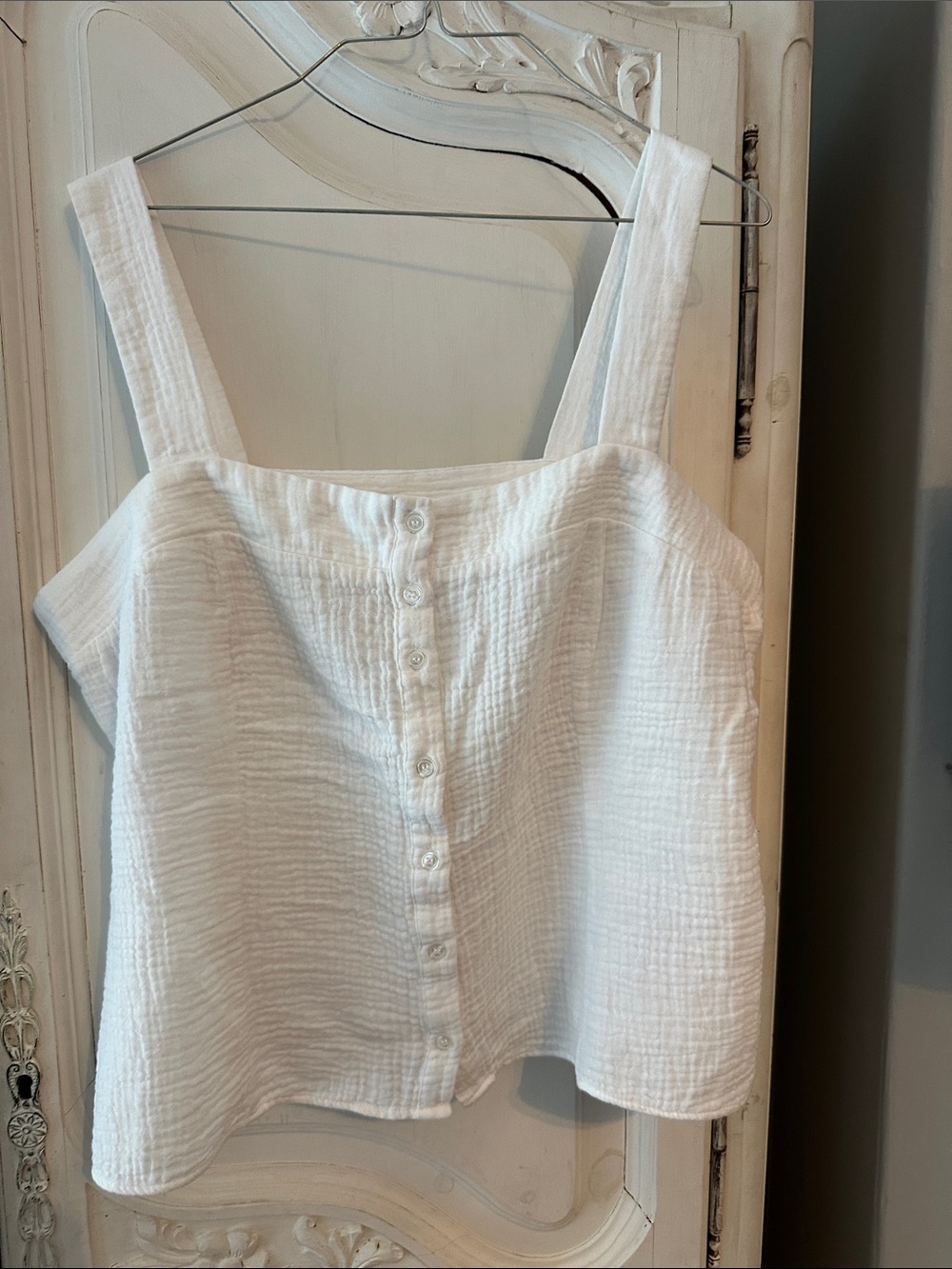 Joie White Button-Front Cotton Gauze Camisole NWOT